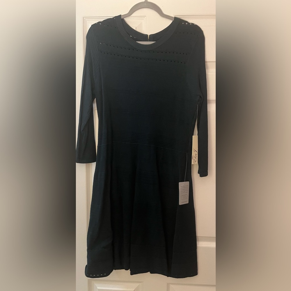 Eliza J Sweater Dress in Forest Green